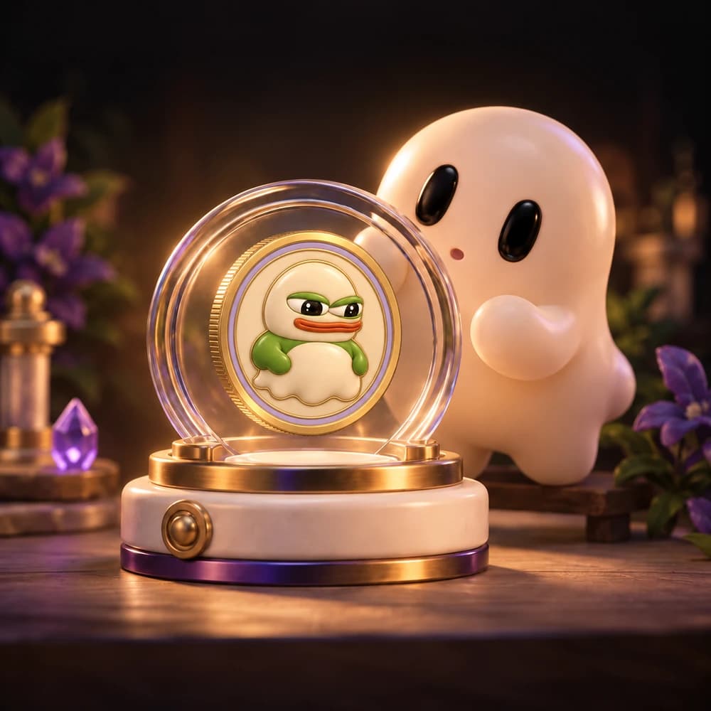 An OTO companion presenting the Pepoto token inside a glowing workshop display